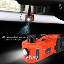 12V 5Ton Auto Electric Hydraulic Floor Jack Lift Safety Impact Wrench Repair Kit
