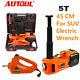 12v 5 Ton Electric Jack Hydraulic Floor Lifting With Impact Wrench Tire Change