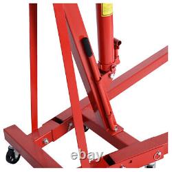 1 Ton Hydraulic Folding Engine Crane Hoist Lift Lifter Jack Stand Workshop Red