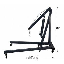 2Ton Hydraulic Folding Engine Crane Hoist Lift Lifter Jack Stand Garage Workshop