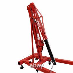 2Ton Hydraulic Folding Engine Crane Hoist Lift Lifter Jack Stand Wheels Workshop