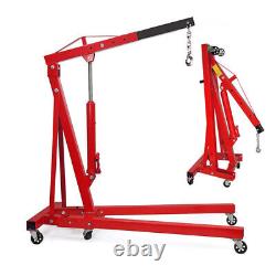 2Ton Hydraulic Folding Engine Crane Stand Hoist Lift Mobile Jack Workshop Cranes