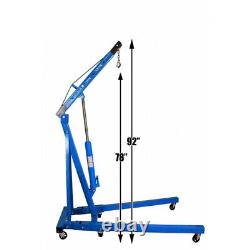 2Ton Hydraulic Jack Engine Crane Stand Mobile Folding Hoist Lift Cranes Workshop