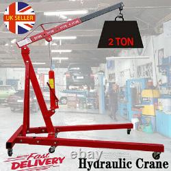 2 Ton Engine Crane Stand Hydraulic Hoist lift Jack Lifting Folding Heavy Duty UK