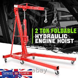 2 Ton Heavy Duty Hydraulic Folding Engine Motor Crane Stand Hoist Lift Jack UK
