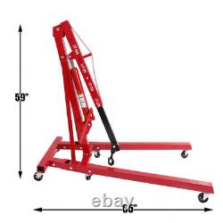 2 Ton Hydraulic Engine Crane Stand Hoist lift Jack Folding Adjustable Garage UK