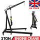 2 Ton Hydraulic Folding Engine Crane Stand Hoist Lift Jack Stand Wheels Workshop