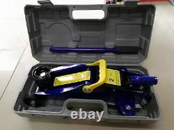 2 Ton Low Profile Hydraulic Trolley Floor Jack Lifting Case w 3 Ton Axle Stands