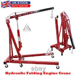 2 Ton Tonne Hydraulic Folding Engine Crane Stand Hoist lift Jack Garage Workshop