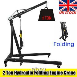 2 Ton Tonne Hydraulic Folding Engine Crane Stand Hoist lift Lifter Jack Black UK