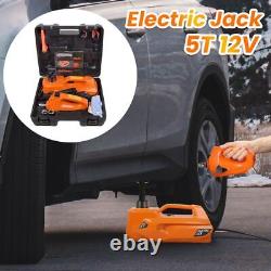 2in1 5Ton 12V Car Electric Hydraulic Floor Jack Lift + Impact Wrench Kit Box UK