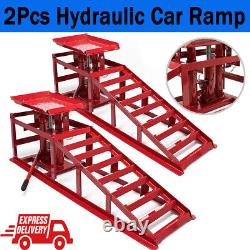2pcs Vehicle Car Ramp Jack Lifting 2ton Hydraulic Lift Heavy Duty Machine Garage
