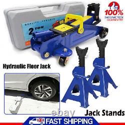 2x 3 Ton Axle Stand Lifting Car Van Set Heavy Duty Hydraulic Trolley Floor Jack