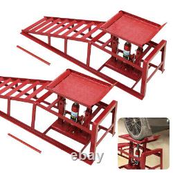 2x 5 Ton Hydraulic Vehicle Car Ramp Jack Lift Adjustable Garage Workshop 10000kg
