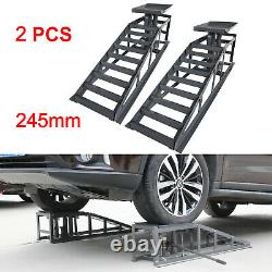 Heavy Duty Metal Vehicle Van Ramps with Hydraulic Lifting Jack Height Adjustable for Tyre Width up to 255mm Red 2 GYMAX 2 Ton Car Ramp 