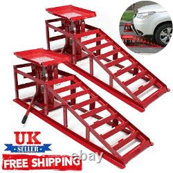 2x Car Ramps Lift 2 Ton Hydraulic Lifting Jack Heavy Duty Workshop Garage NEW UK