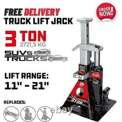 3Ton Bottle Jack Stand Automotive Floor Car Truck Garage WideBase Hydraulic Lift
