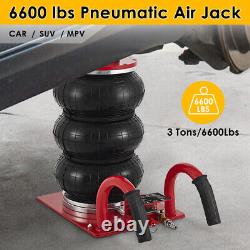 3 Ton/6600 lbs Car Pneumatic Triple Bag Air Jack with 4pcs Axle Stands Lifting