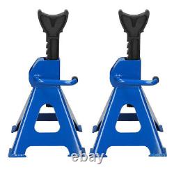 3 Ton Axle Stands Lifting Capacity Stand Floor Jack Pair+ 2 Ton Hydraulic Jack