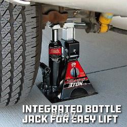 3 Ton Bottle Jack Car Truck Repairs Mechanic Automotive Tools Manual Lift Stand