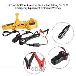 3 Ton Car Electric-Jack Floor Lift Scissor 12V DC Repair Impact Wrench Kit Tool