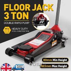 3 Ton Heavy Duty Hydraulic Floor Trolley Jack Low Profile Quick Lift Dual Pump