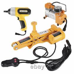 3 in 1 3Ton 42CM Lift Car Electric Jack Safety Impact Wrench & Air Pump Set
