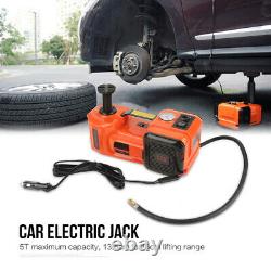 3in1 5Ton 12V Lift Car Electric Jack Safety Hammer LED & Air compressor Set Box