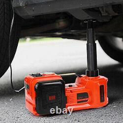 3in1 Electric Hydraulic 5Ton Car Floor Lift Jack Tire Inflator Pump 12V LED GER