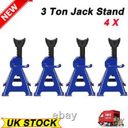 4X 3Ton Axle Stand Heavy Duty Lift Capacity Stand Car Caravan Floor Jack Ratchet