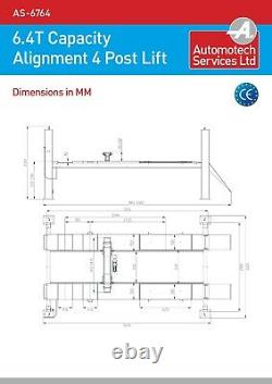 4 Post Wheel Alignment Lift / Vehicle Car Ramp / Hoist 6.4 Ton, With Jack Beam