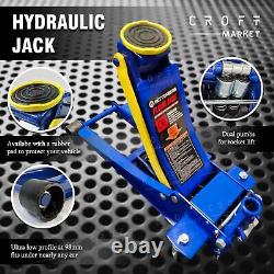 4 Ton JACK Ultra Low Profile Floor Trolley DUAL PUMP Quick Lift Heavy Duty