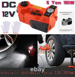 5 Ton 12V 150W Lift Car Auto Electric Hydraulic Jack +Safety Hammer Plastic Case