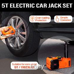 5 Ton 12V Electric Hydraulic Automatic Car Jack Lift Kit with Impact Wrench Repair