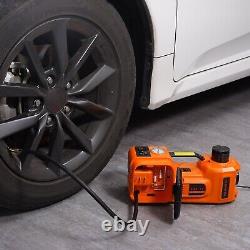 5 Ton 12V Electric Hydraulic Car Jack Lift Built-in Tire Inflator Pump LED Light