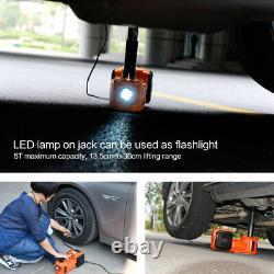 5 Ton 12V Lift Car Auto Electric Jack & Hammer & Air Compressor LED Lamp Kits