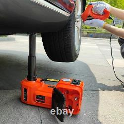5 Ton Electric Hydraulic Floor Car Jack Lift Tire Inflator Gauge Impact Wrench