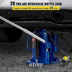 Air Hydraulic Bottle Jack 20 Ton Heavy Duty Pneumatic Lifting Ram Air Jack Blue