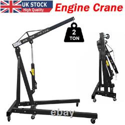 Black 2 Ton Tonne Hydraulic Folding Engine Crane Stand Hoist lift Jack UK STOCK