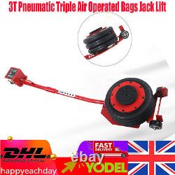 Car Pneumatic Triple Air Bag Jack Trolley 3 Ton 6600lbs Cap 400mm Lift Height UK