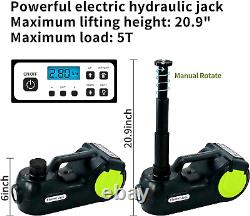 E-HEELP Car Jack Hydraulic 5 Ton 12V Electric Car Jack Kit Lifting Range with &