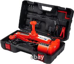 Electric Assist Car Scissor Jack 3 Ton 12V Automatic Vehicle Lift Stand Red