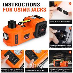 Electric Car Jack 5 Ton Floor Jack Lift 12V WithImpact Wrench & Tire Inflator Pump
