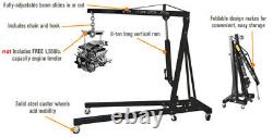 Foldable 2 Ton Hoist Lift Jack Hydraulic Engine Crane Stand Industrial Workshop