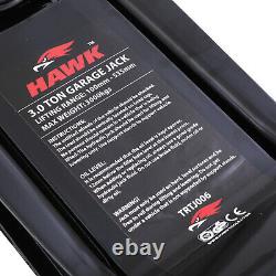 Hawk 3t 3 Ton Tonne 3000kg Low Profile Garage Car Van Floor Lifting Trolley Jack