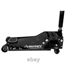 Husky Floor Jack 3-1/2-Ton Low Profile Dual-Piston Cylinder Quick Lift Universal