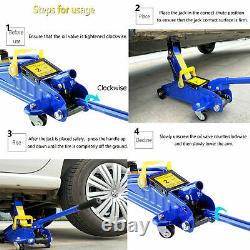 Hydraulic Car Trolley Floor Quick Lift Jack 2Ton+2X 3Ton Axel Stand Lifting Tool