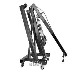 Hydraulic Folding Engine Crane Stand Hoist Lift Jack Wheels Portable 1 Ton Tonne