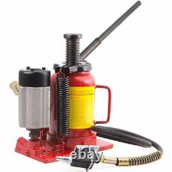 Low Profile Automotive Air-Operated Hydraulic Bottle Jack 20 Ton Lift Tool Red
