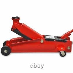 Low-Profile Hydraulic Floor Jack 3 Ton Red Car Trunk Lifting Wind Up Garage